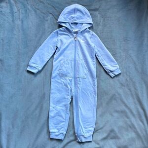 Nike Essentials Baby Blue Hooded Coverall - 24mo